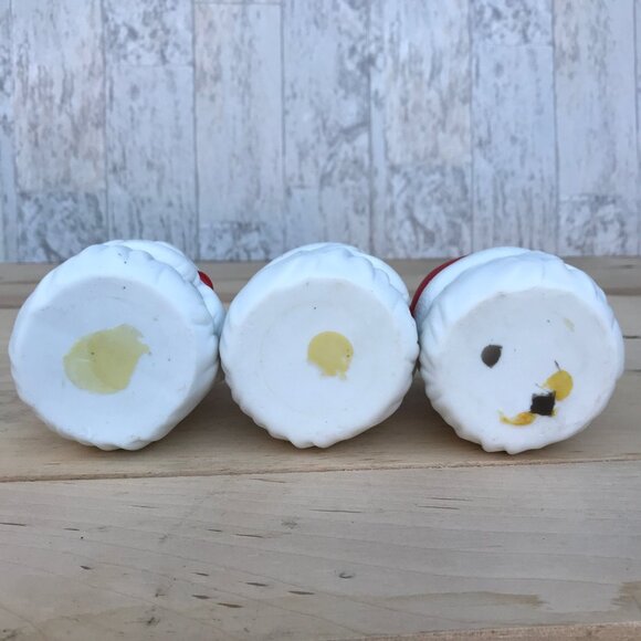 Ceramic Hallmark Rednose Jolly Santa Head Votive Holder- set of 3 - Picture 6 of 12